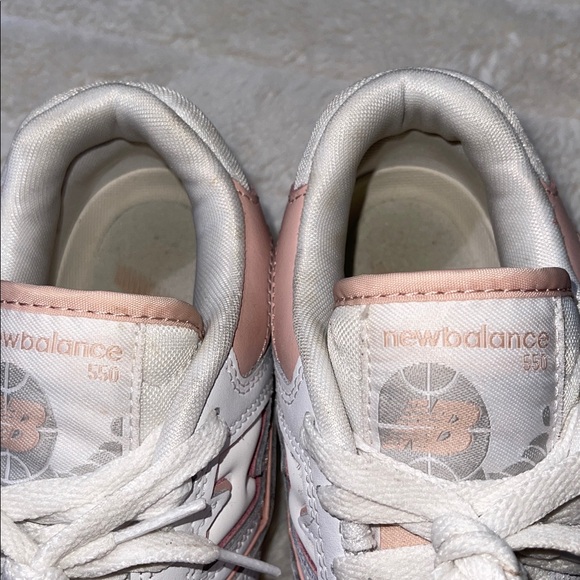 New Balance 550 White and Pink Sneakers - Picture 2 of 11